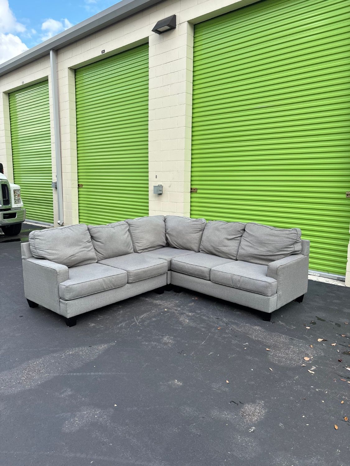Grey L Sectional Couch