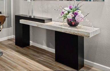 Modern Console Table with Stone Top
