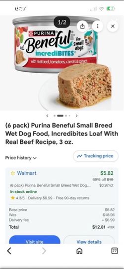 Purina Beneful Wet Food for Small Dogs w/ Real Beef ( 12 pack )