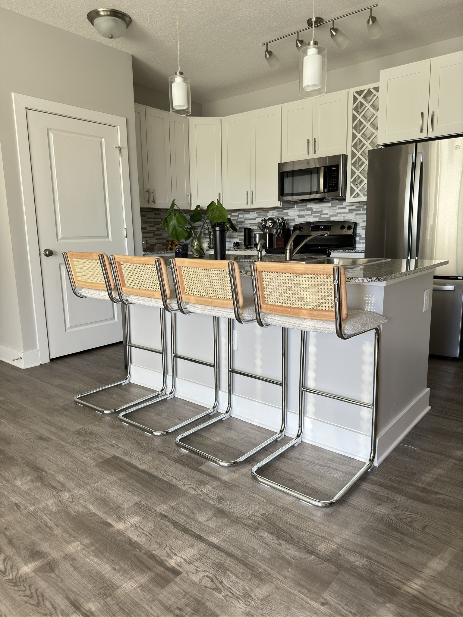 Boucle Rattan Bar Stools