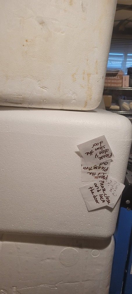 Styrofoam Coolers $5 Each