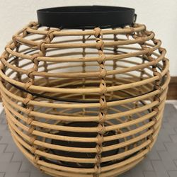 Wicker , Candle Holder,   10 Inches Tall By 5 Inches Wide 