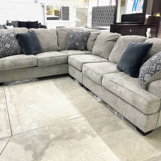 Bovarian Stone 3-Piece RAF Sectional ( Couch, sofa, loveseat, recliner options