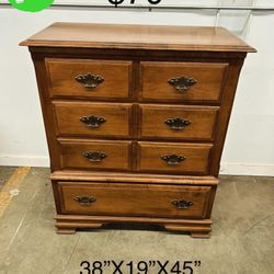 Heywood Wakefield Tall Dresser With 4 Drawers