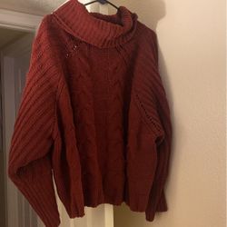 Maroon Turtleneck Sweater