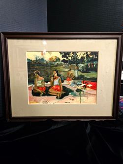 Paul Gauguin "Sacred Spring" 1894 Framed Oil Painting Landscape" HERMITAGE" ST. PETERSBURG 17"×13"
