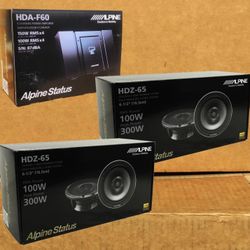 Alpine Status Car Speakers 2 Sets 6 1/2" 2-Way Coaxial Speaker System 4 Channel Amplifier 600 Watt Package 🚨 Payment Options Available 🚨 No Credit N