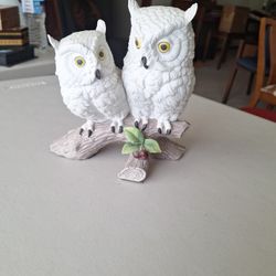 Figurine Of Two White Owls