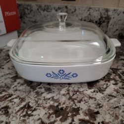 Vintage Cornflower Corning Ware Casserole Dish W Lid 