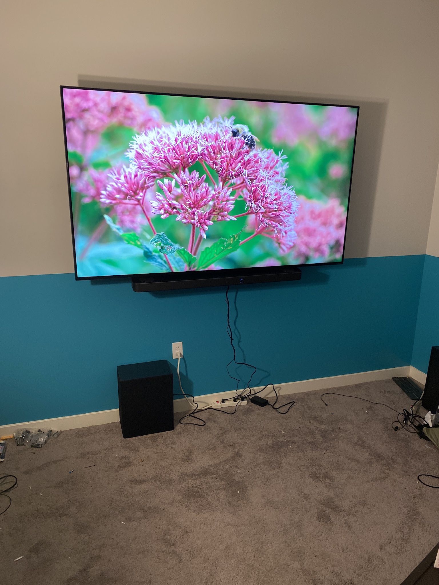 LG 75” 4K TV + Soundbar/Sub + Wall Mount