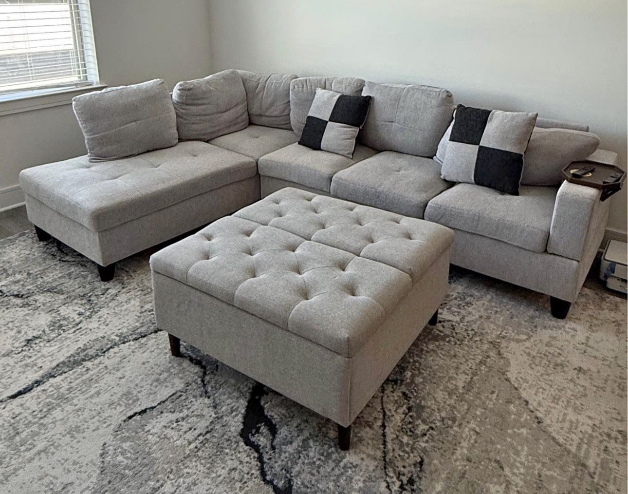 Sectional Sofa with Ottoman