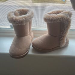 Kids Tan Furry Boots