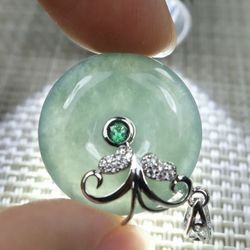 Certified ice green color 100% natural A jadeite pendant
