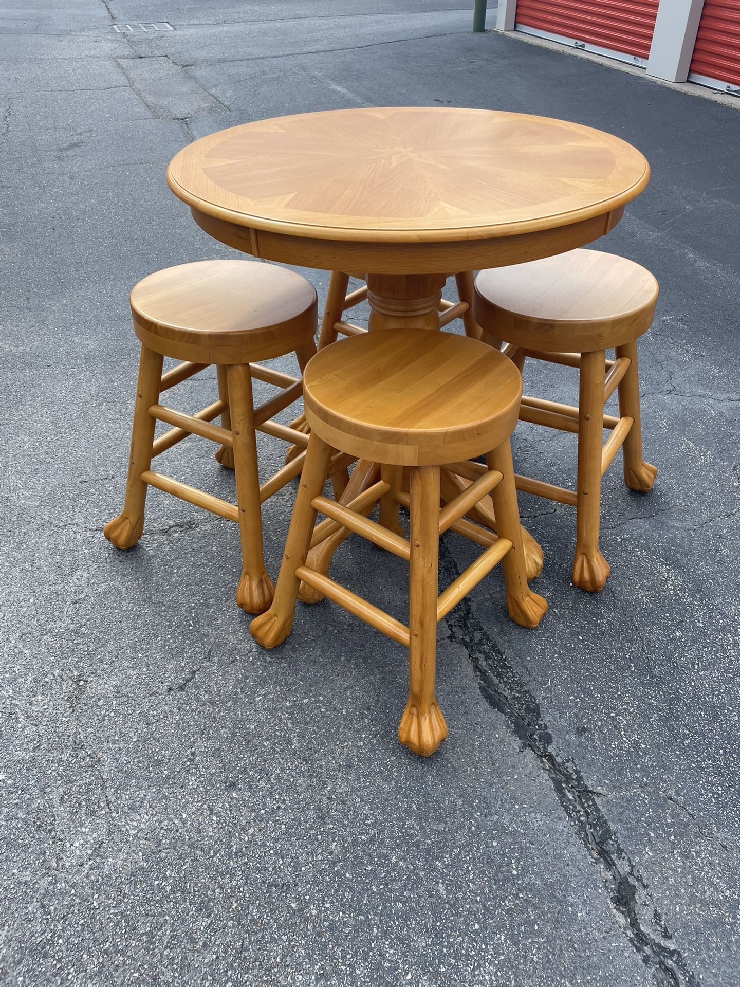 Bar/Pub Table And Stools, Solid Wood