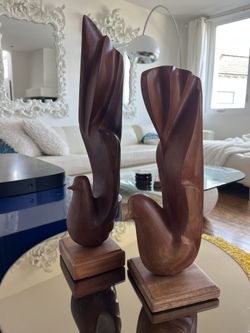 Mid Century Teak Birds 