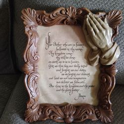The Lord's Prayer Wall Plaque with Praying Hands