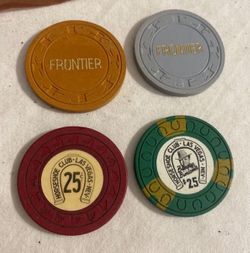 Vintage Las Vegas Casino Chips Lot Of 4 Horseshoe Frontier