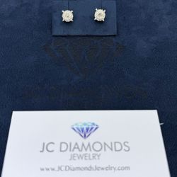 Earrings Round Diamonds Center Big Diamonds 💎 10k Gold