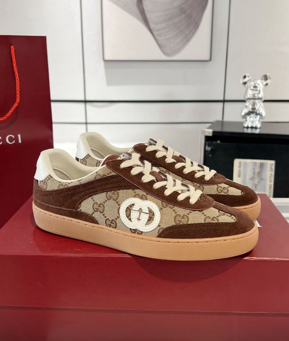 Men's G75 Suede and GG Supreme Low top