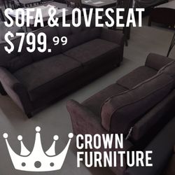 Dark Grey Sofa & Loveseat 