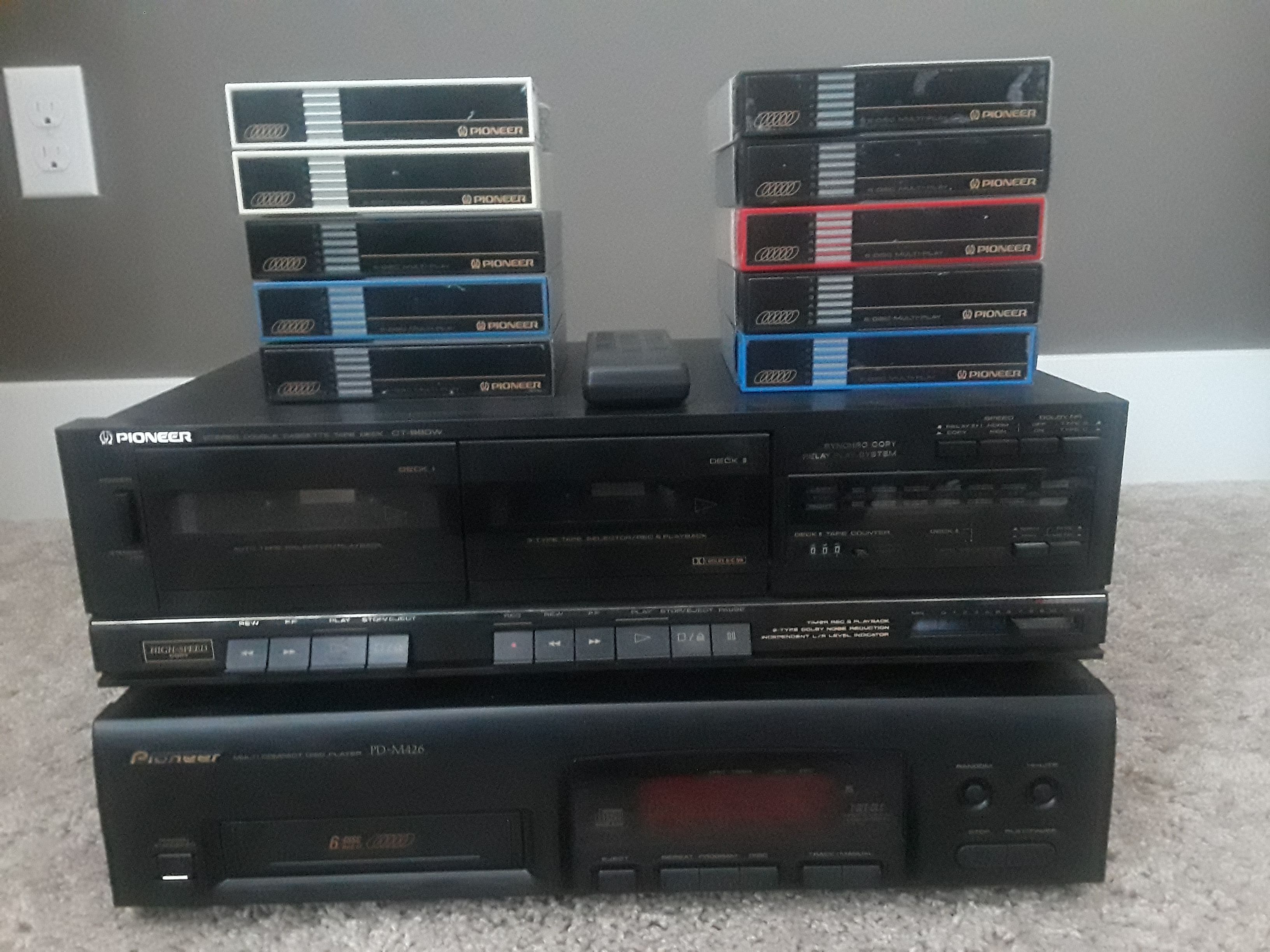 Pioneer PD-M426 6-Disc Magazine CD Player and Pioneer Stereo Double Cassette Tape Deck CT-980W