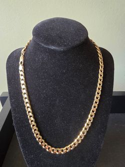 14K Solid Gold Cuban Necklace