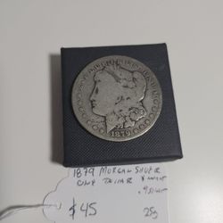 1879 Morgan Silver One Dollar Coin - 90% Silver 