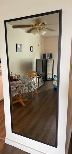 Big mirror in the black frame