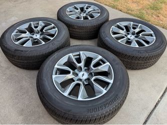 2026 CHEVY SILVERADO WHEELS WITH NEW BRIDGESTONE TIRES 275/60R20