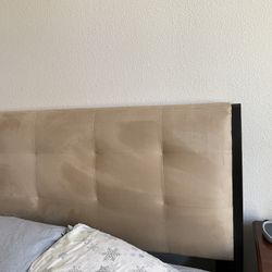Upholstered king size headboard. Metal Bed Frame Included 