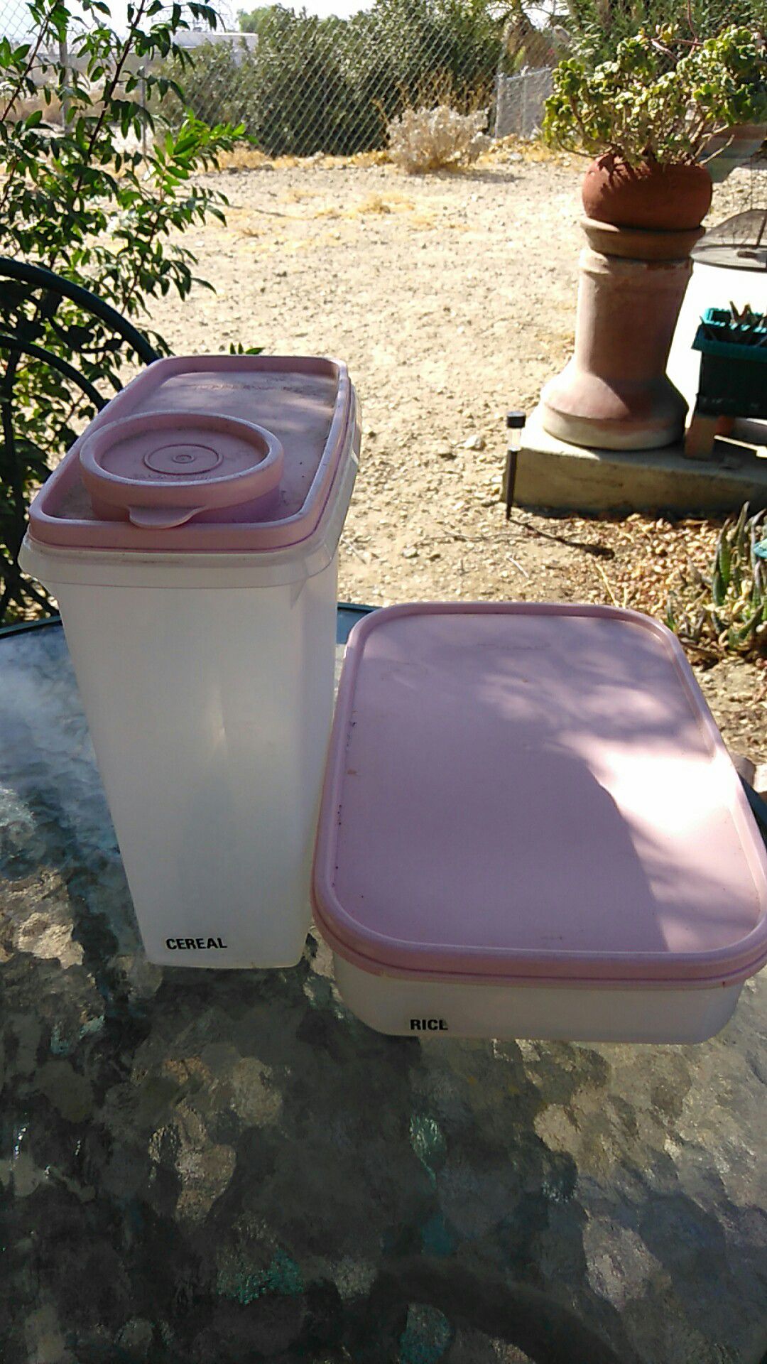Tupperware Storage Containers Pink Lids