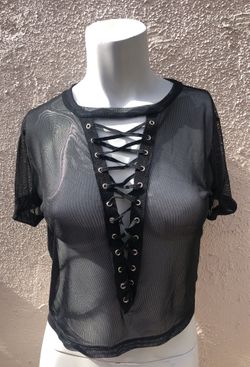 NEW See through black crop top
