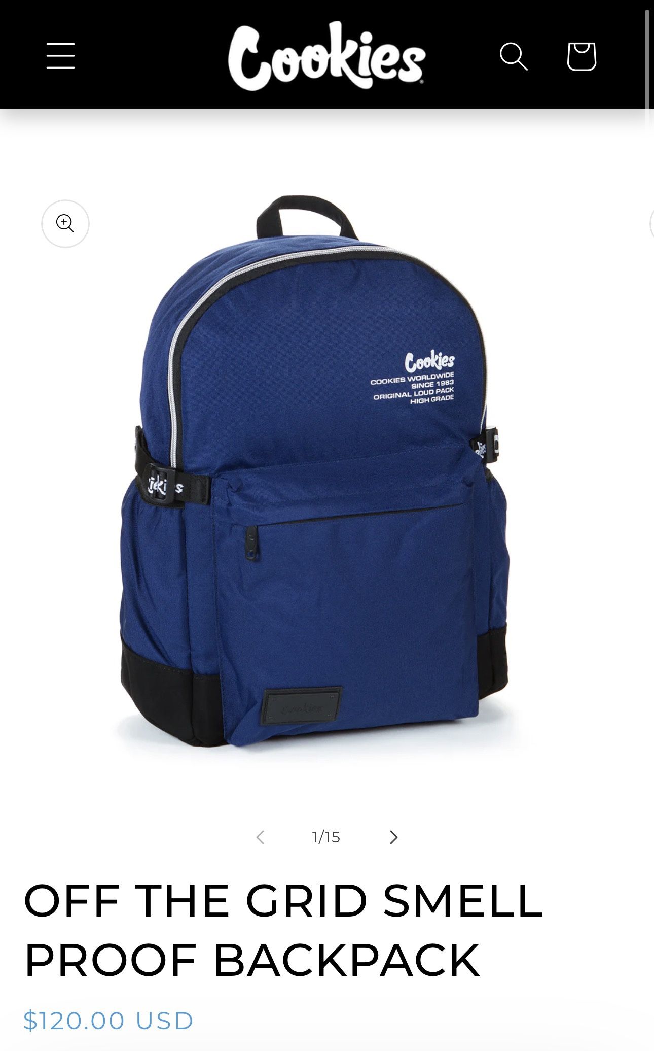 Cookies “Off The Grid” Smell-Proof Backpack