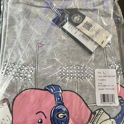 Vineyard Vines Georgia Bulldogs "Coach Whale" graphic t-shirt in grey short sleeve