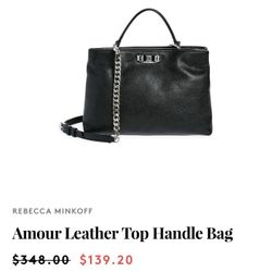 Rebecca Minkoff Black Amour Leather Top Handle Bag