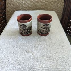 2" Japanese Clay Terracotta Teacups