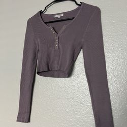 Purple Long Sleeve Crop top 