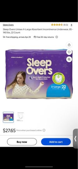 New sleep over size XL 22ct/pack