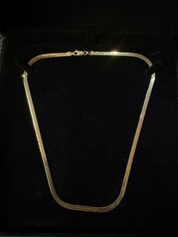 14k gold herringbone necklace