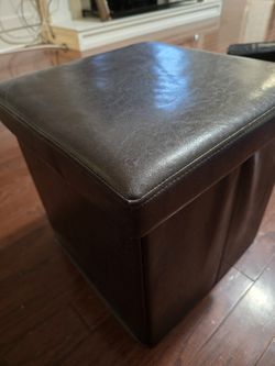 Leather Single Seat Ottoman Storage