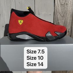 Air Jordan 14 Ferrari men’s size 7.5 size 10 size 14