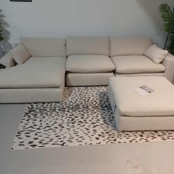 OM• $38 Initial • Brand New Elyza 3 Piece Sectional With Chaise 