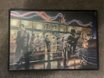 Framed 1992 Commercial Poster Marilyn Monroe Elvis