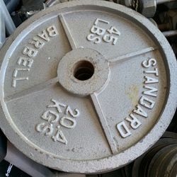 Pair Of 45 Lbs Olympic Weight Plates 