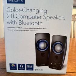 Insignia color changing 2.0 computer speakers with Bluetooth