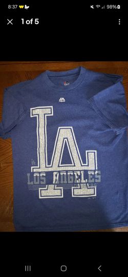 Majestic Mens Medium Graphic Blue Los Angeles Dodgers Shirt Size Medium