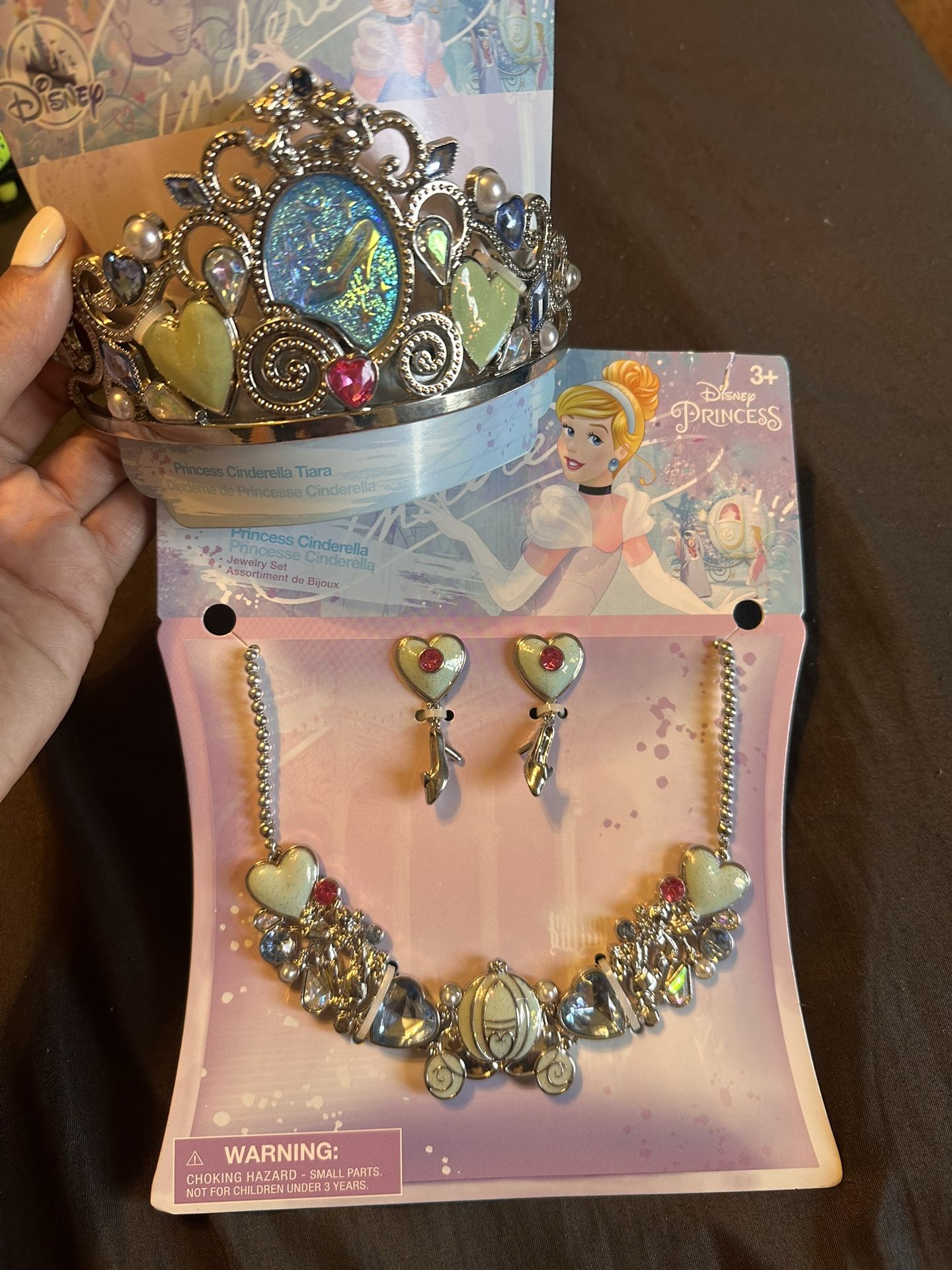 Cinderella Necklace, Clip On Earrings And Tiara