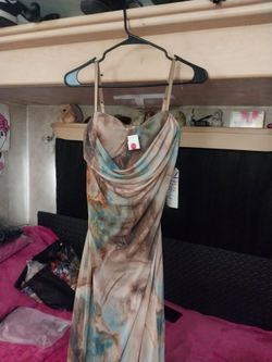 Multicolor Marble Print Maxi Dress