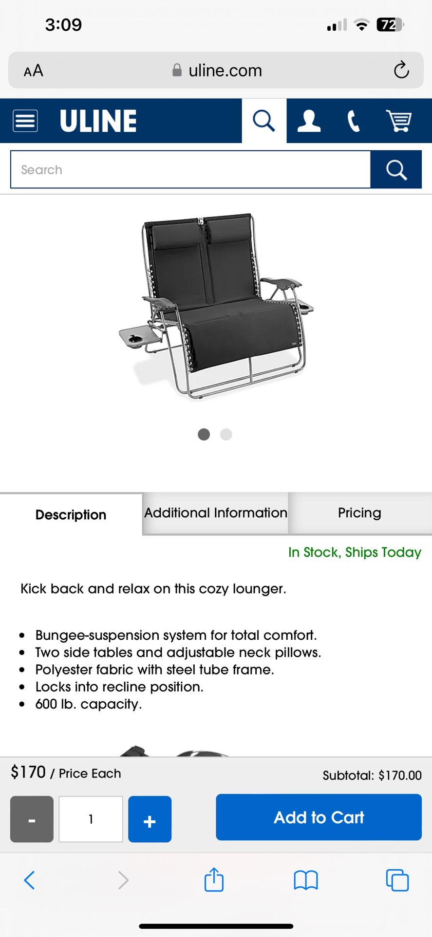 Double Seater Zero Gravity Chair