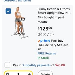 Just Built! Sunny Health & Fitness Row-N-Ride Squat Assist Trainer, Foldable & Easy Setup Exercise Equipment w/Adjustable Resistance Bands